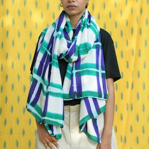 Itajime Shibori Silk Wrap – Hand Dyed Japanese Tie-Dye Scarf, Lightweight Luxury Stole, Ethical Slow FashionItajime shibori silk wrap