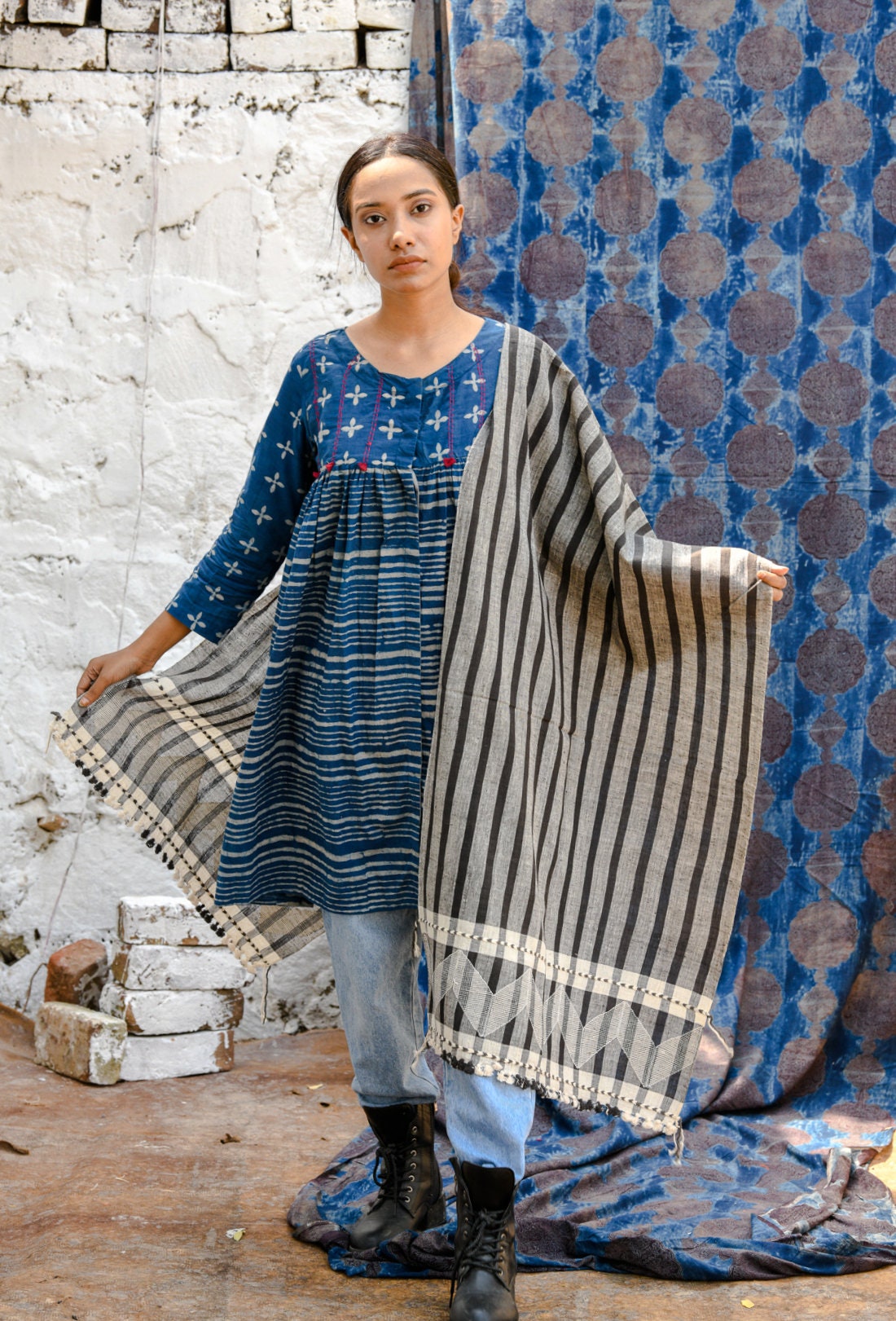 Handspun & Handwoven Organic Khadi Cotton Natural Dye Scarf | Etsy
