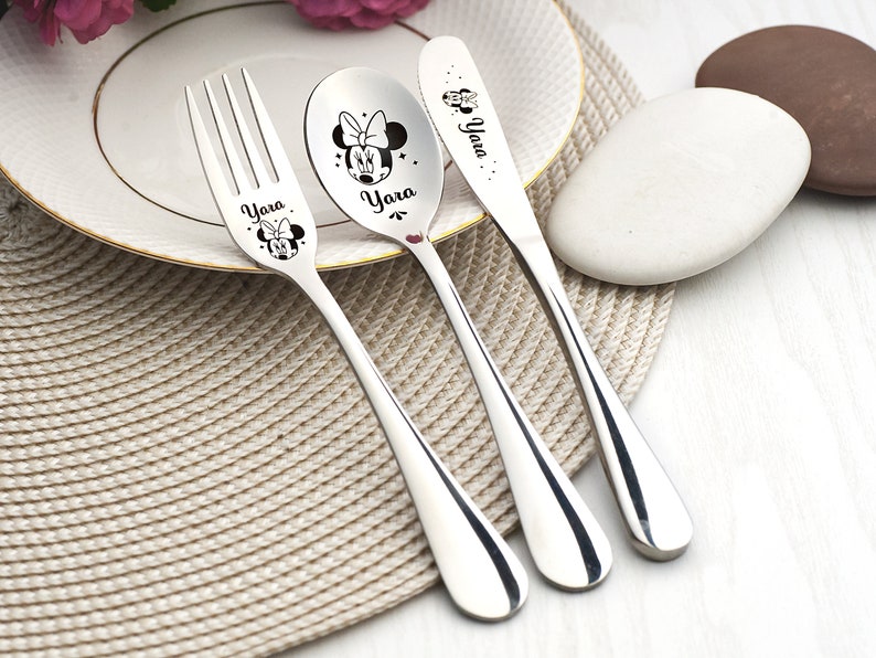 Mickey Mouse gift personalized baby cutlery with engraved Etsy
