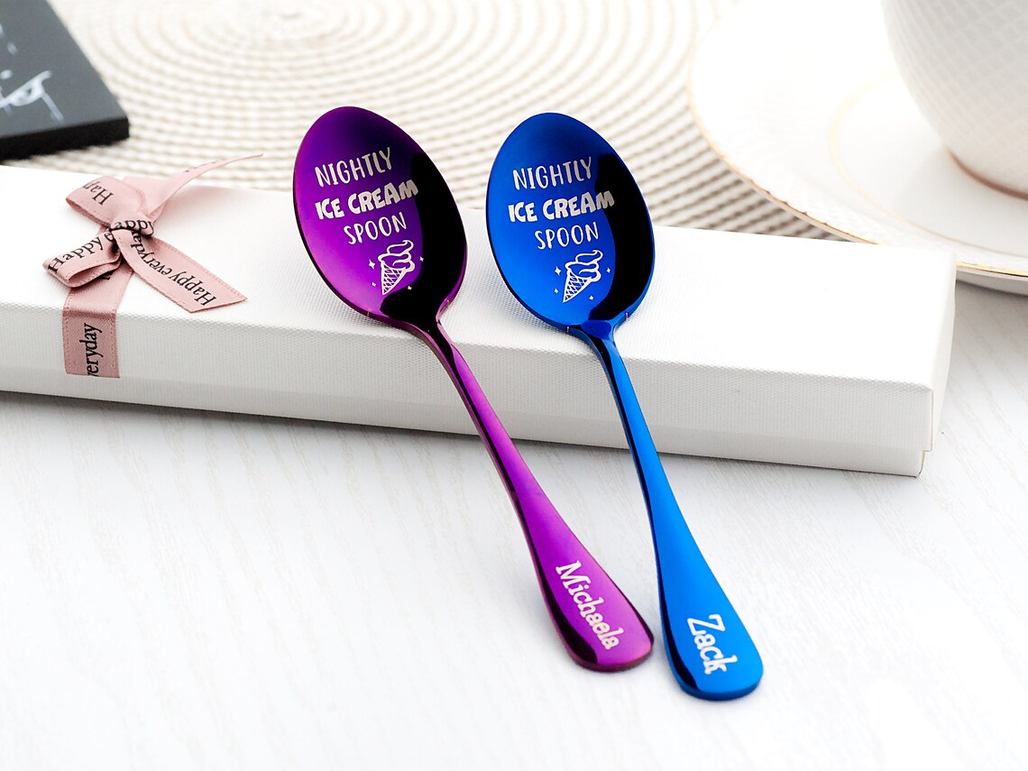 Gift for Dad Dads Ice Cream Spoon with engraved name Gifts