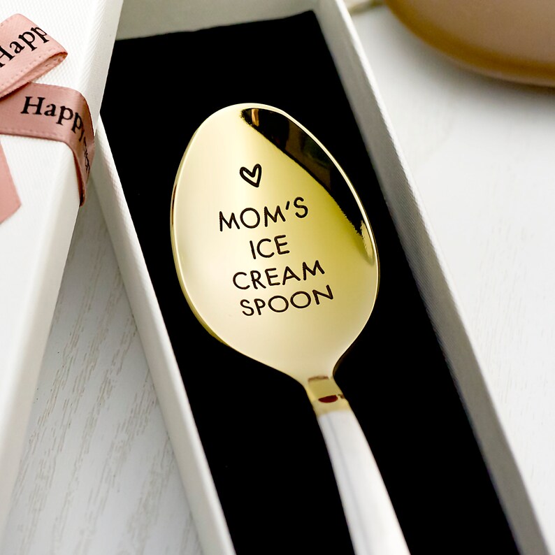 Moms ice cream spoon Mothers day gift Custom spoon with Etsy