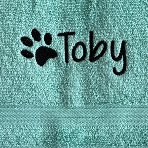 Hand-size dog towel, Dog towel, personalized towel, embroidered towel, pet towel, paw print