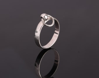 BDSM Silver ring "O", bdsm ring, bdsm jewelry,  Triskelion Ring, BDSM gift for him for her, Silver ring handmade jewelry