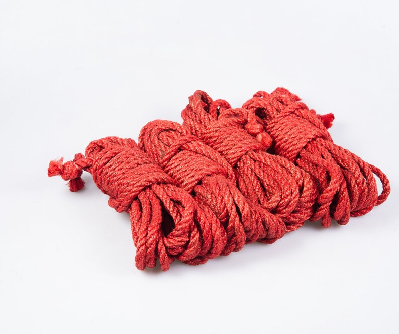 Bdsm Shibari Red Rope Kit 4x26ft 6mm Shibari Jute Rope For Etsy