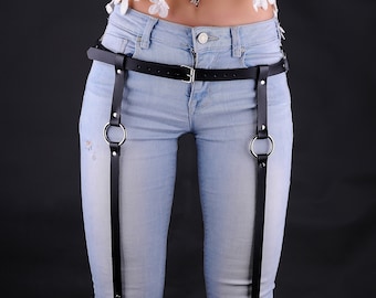 leather harness leather garter, garter belt, leather harness, body belt leg garter, garter belt lingerie, leather leg harness garter harness