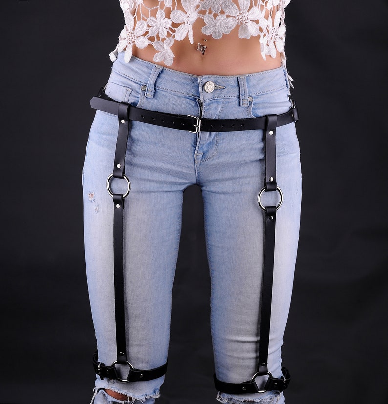 Leather Harness Leather Garter Garter Belt Leather Harness Etsy