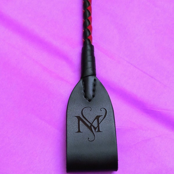 BDSM Leather riding crop, leather whip, sex toy for spanking paddle, leather flogger+storage bag