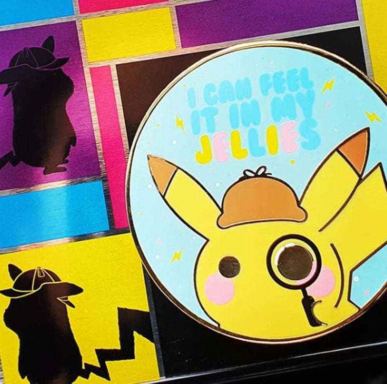 Pika Detective Pin 40mm Kawaii T Etsy