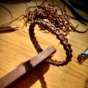 Braided leather bracelet