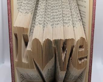 Folded Book Art- Love