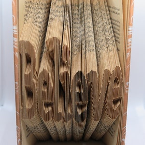 Folded Book Art- Believe