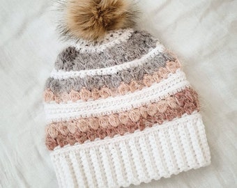 Crochet Pattern, Cluster Stitch Beanie