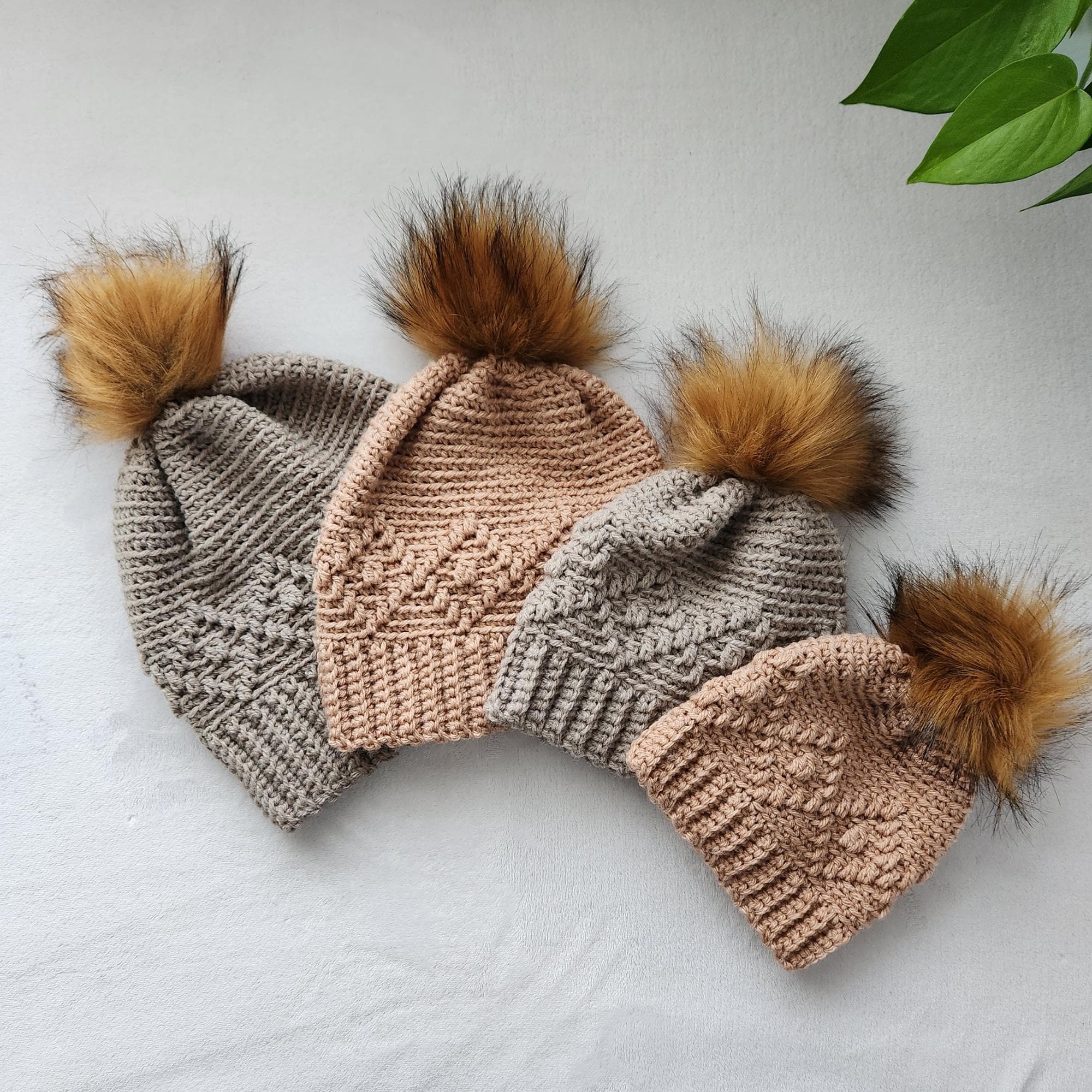 Crochet Beanie Pattern Bundle – 4 Cozy Hat Patterns (toddler–adult ...
