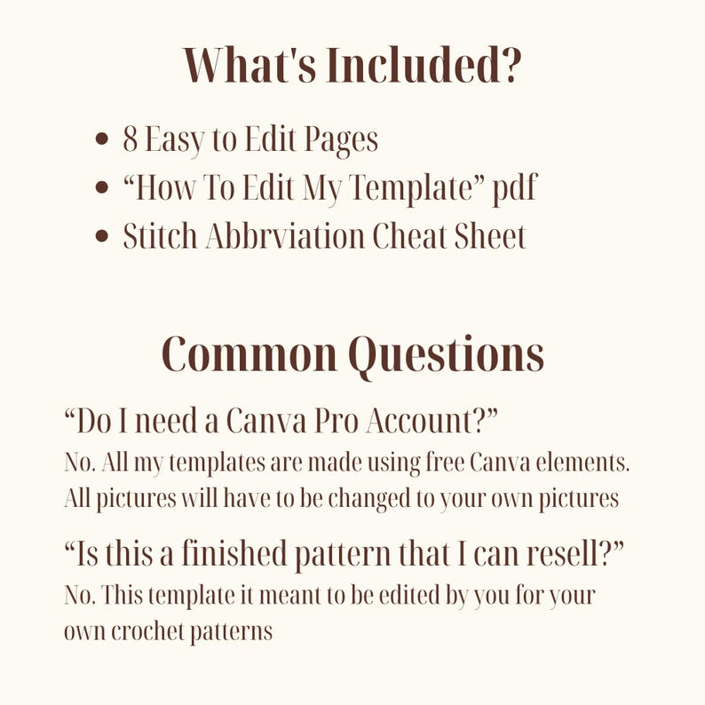 Editable Crochet Pattern Cottagecore Template for Canva | Floral ...
