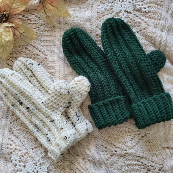 Crochet Mittens pdf Pattern - Ribbed Crochet Gloves