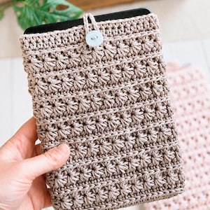 Crochet Pattern, Starry Ridge Kindle Cover - Adjustable Star Stitch E-reader Case PDF