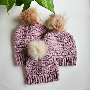 Patroon gehaakte Starry Ridge-beanie, pdf-patroon gehaakte muts, inclusief 3 maten, peuter, kind en volwassene