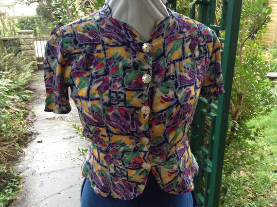 Vintage Original 1930's Fitted Crepe Blouse