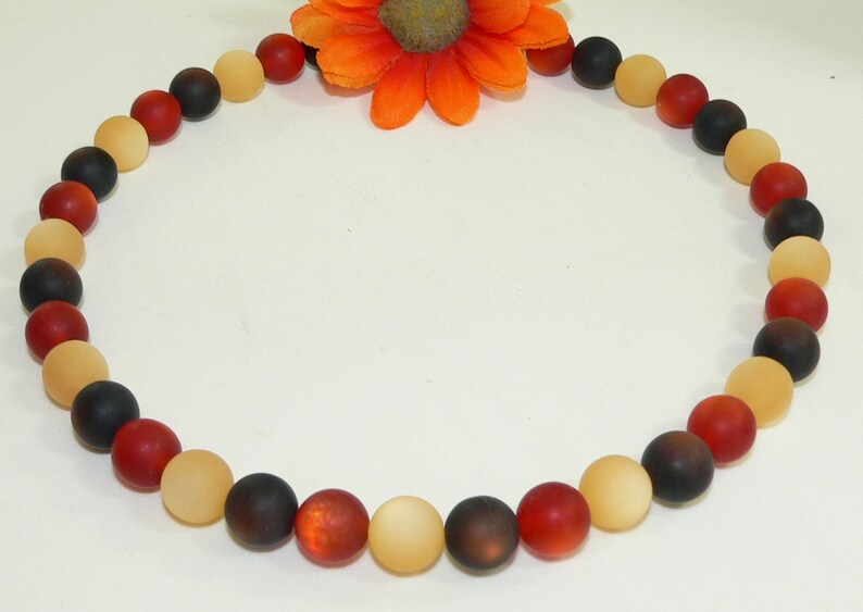 multicolored pearl necklace necklace necklace jeweler wire copper beige rust dark brow Polaris beads sand