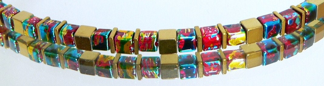 Chain, Necklace, Collier, Cube Chain, Cube, Necklace, Hematite Cubes ...
