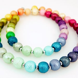 Necklace, necklace, necklace, beads, glass, crepe, stardust, multicolored, colorful, rainbow, red, green, blue,