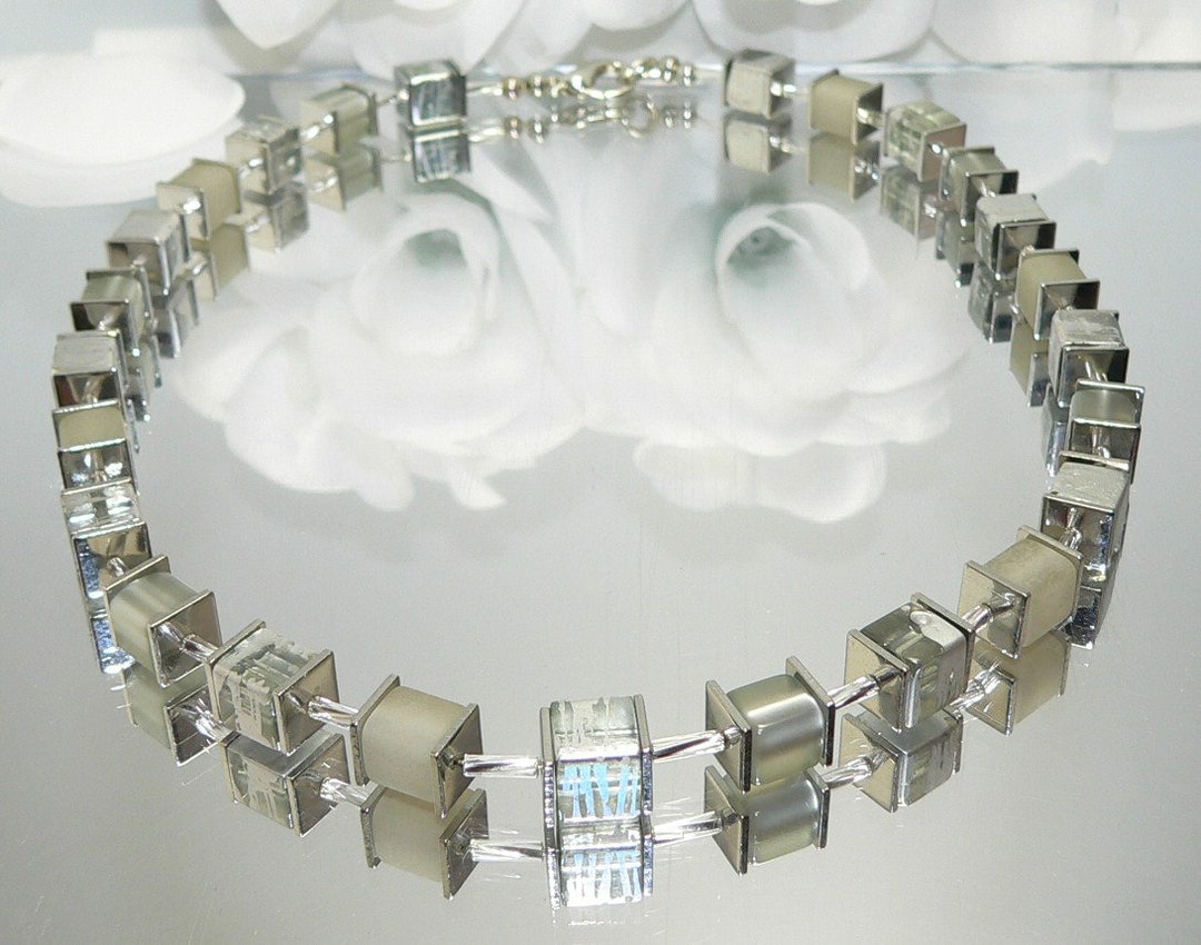 Chain, Necklace, Collier, Cube Chain, Cube, Necklace, Cube, Glass Cube ...
