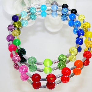 Necklace, Necklace, Pearl Necklace, Polymer Rhinestone Beads, Acrylic Beads, Multicolor, Multicolor, Red, Green, Blue, Yellow,