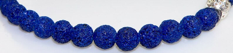 lampwork beads pearl necklace lava stones necklace dark blue blue light blue silver Chain necklace costume jewelry