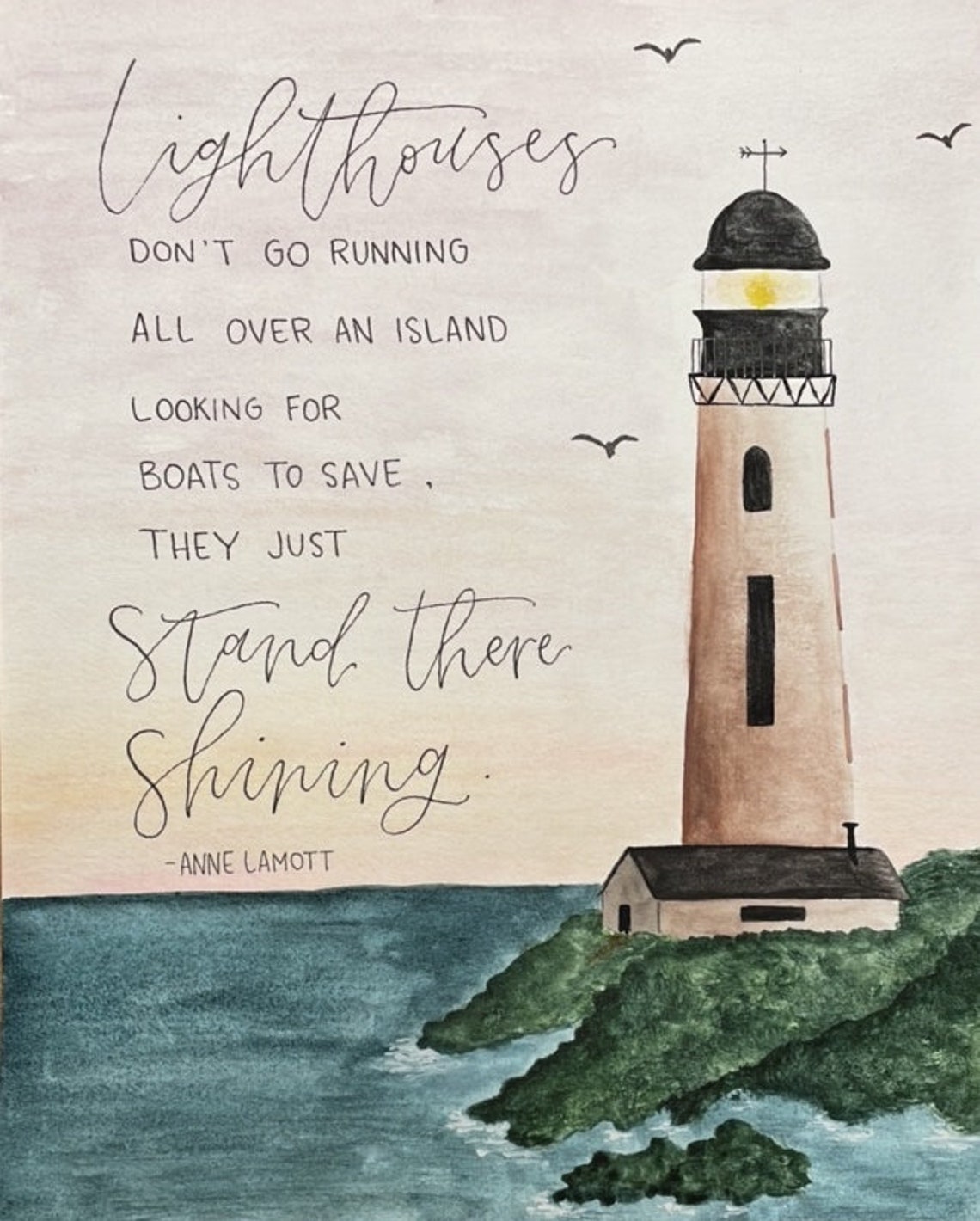 Lighthouses Quote Anne Lamott Quote Etsy