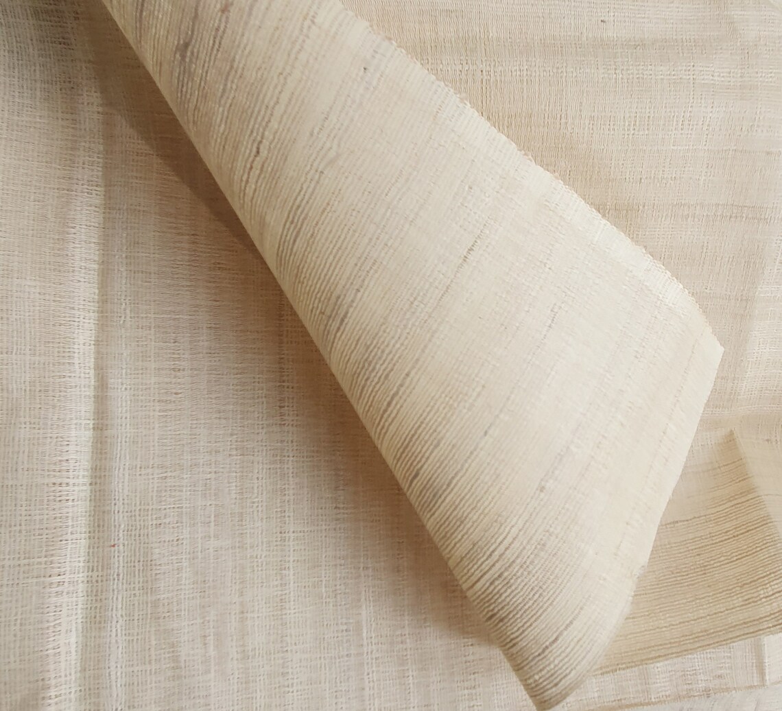 Bengal Silk Fabric Light Beige Tussar Silk Fabric Hand Etsy Hong Kong
