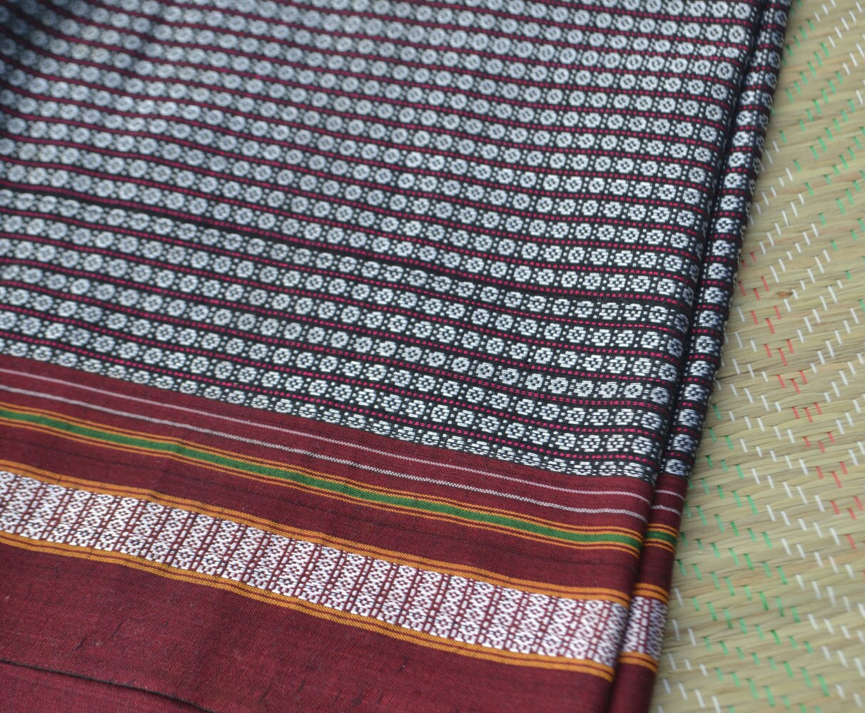 1 yard of rare handloom fabric /cotton silk handloom /handloom Etsy