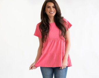 Cotton Nursing Shirt, Breastfeeding Top, Nursing Shirts For Breastfeeding, New Mom Gift, Breastfeeding Gift, Watermelon Ruffle
