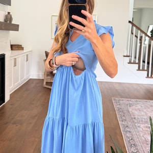 cute nursing dresses Qiuombbp Nursing Dresses Breastfeeding Women Maternity Nightgown Cute Heart Print Labor Delivery Short Sleeve Pregnancy Dress Black M, Women's, Size: