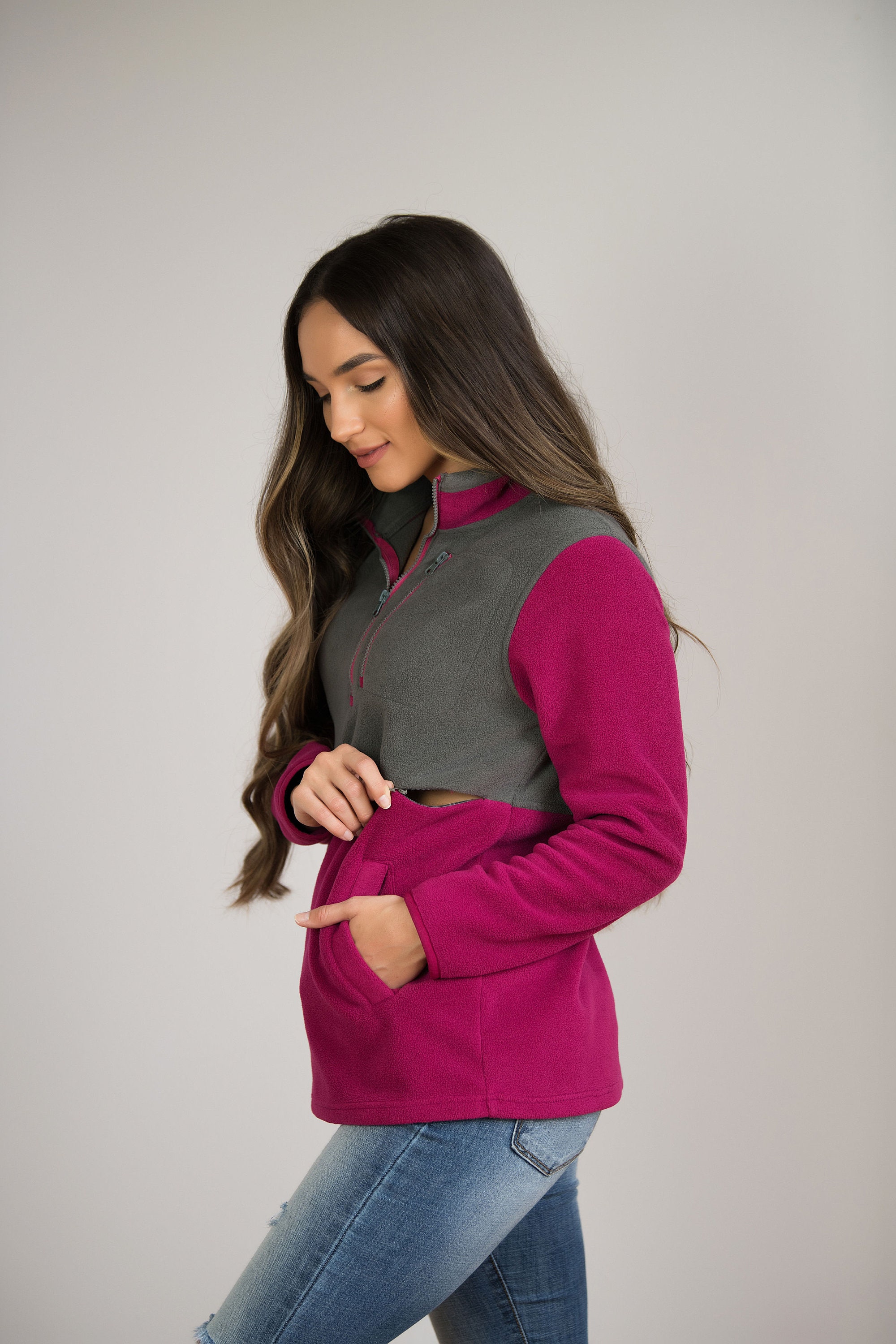 Nursing Fleece Jacket Nursing Top for Breastfeeding Nursing - Etsy