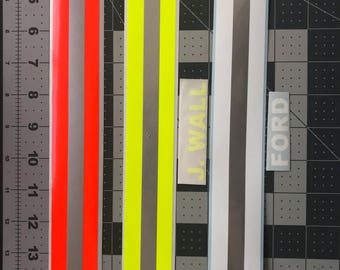 Reflective stripe and name vinyl only