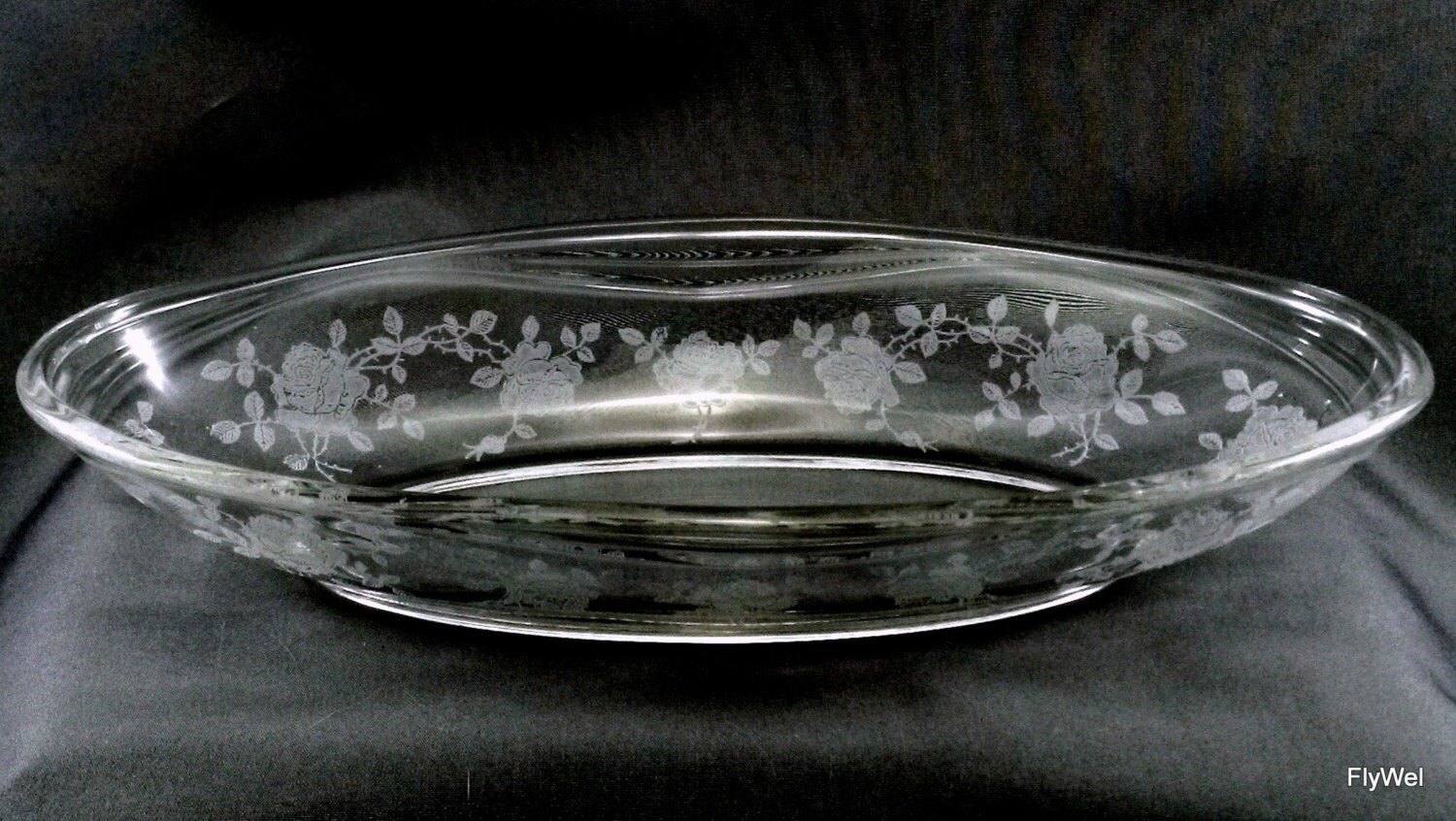 Fostoria Willowmere Pickle Relish Dish Clear Glass w Etched Etsy