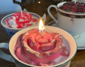 Rose Teacup Candles