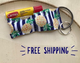 Pineapple Lipbalm Holder Keychain
