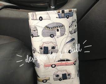Glamping and Cars Car Trash Bag/Waterproof Wipeable Lining/Gearshift Car Trash Bag/ Headrest Car Bag/Car Organizer/Gift Ideas/RV Accessory