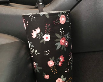 Floral Car Trash Bag, Waterproof Lining, Gearshift Car Trash Bag, Headrest Car Trash Bag, Wipeable Trash Bag, Car Organizer, gift ideas
