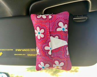 Flower Car Visor Tissue Holder, Tissue Holder, Car Accessories for Women, Car Organization, Car Gadget, Travel Size Tissue, Gift