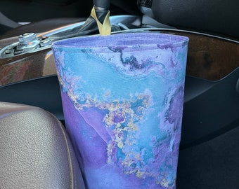 Purple Geodes Car Trash Bag/Waterproof Lining/Car Organizer/Gearshift Car Trash Bag/With Liner