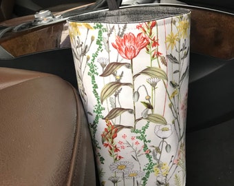 Floral Car Trash Bag, Waterproof Lining,Wildflowers,Gearshift Car Trash Bag, Headrest Car Trash Bag, Wipeable Liner, Car Organizer,Gift idea