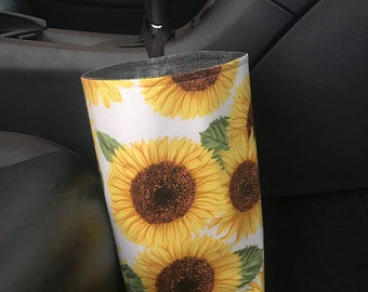 Sunflower Car Trash Bag, Waterproof Lining, Gearshift Car Trash Bag, Headrest Car Trash Bag, Wipeable Trash Bag,Car Organizer