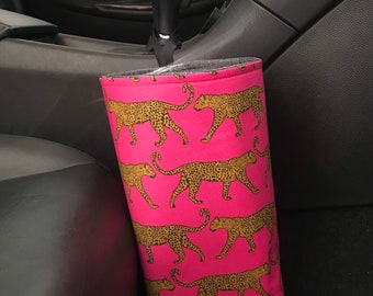 Jaguar Hot Pink Car Trash Bag, Waterproof Wipeable Lining, Gearshift Car Trash Bag, Car Accessories for women, Car Organizer, gift idea