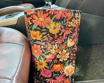 Floral Car Trash Bag, Waterproof Lining, Gearshift Car Trash Bag, Headrest Car Trash Bag, Wipeable Trash Bag, Car Organizer, gift ideas