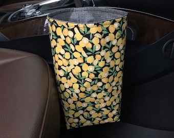 Lemon Car Trash Bag,Waterproof Lining, Gearshift Car Trash Bag, Headrest Car Trash Bag, Wipeable Trash Bag,Car Organizer, gift, womens gift