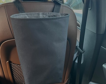 Large Solid Black Car Trash Bag/Waterproof Lining/Gearshift Car Trash Bag/ Headrest Car Trash Bag/ Wipeable Liner/Car Organizer/Gift idea