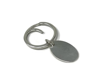 Retired James Avery Sterling Silver Keychain Key Ring w/Engravable Oval Charm:  New Home/Driver Key Chain Gift