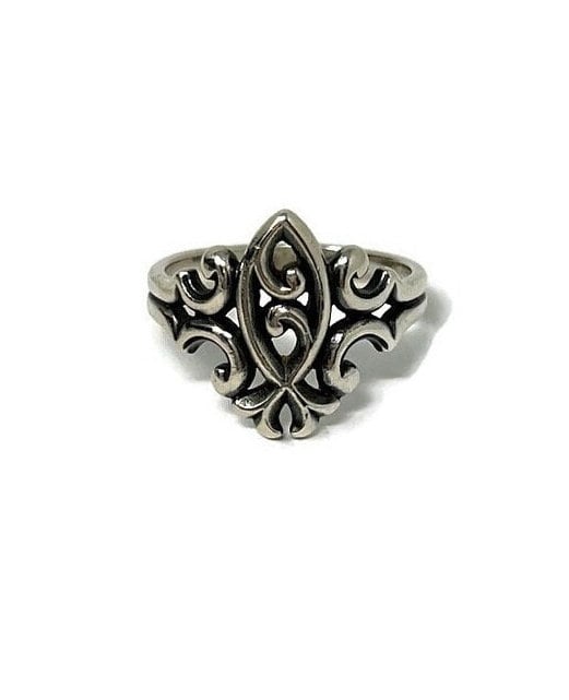 James Avery Retired Sterling Script Ichthus Scrolled Ring: James